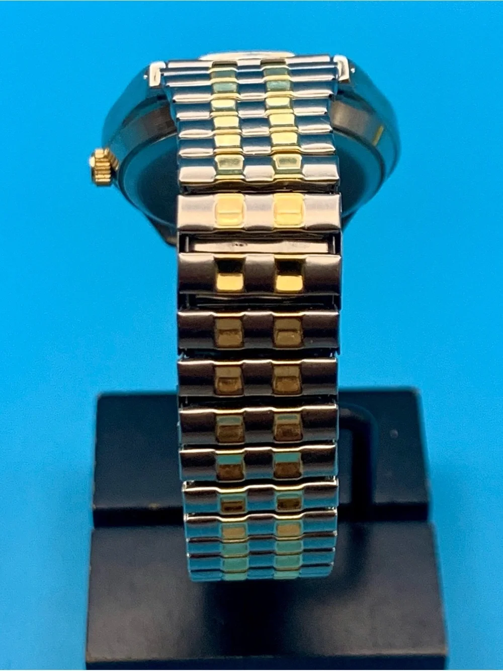Men’s Dress Quartz Wristwatch Day/Date Two Tone Japan Movt Working New Battery
